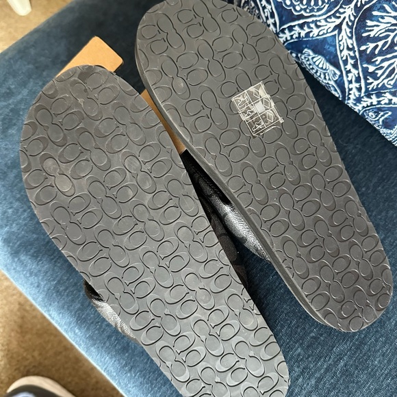Coach Signature Black Sandals - Picture 2 of 7